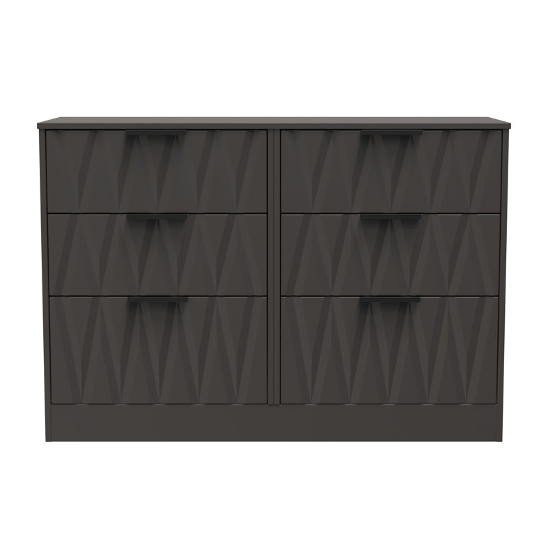 Besmir 6 Drawer Wide Chest (Ready Assembled), Graphite