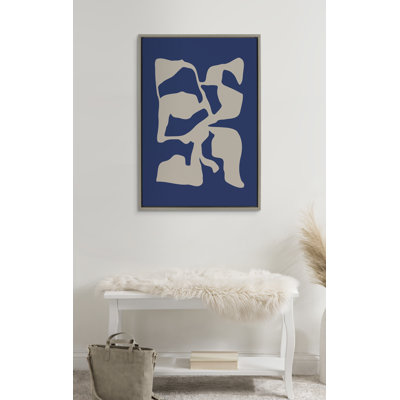 Red Barrel StudioÂ® Sylvie Distorted Shapes Of Blue And Tan Framed Canvas By The Creative Bunch Studio -  Ivy Bronx, 4E6F66A9A6564F7482619CB9717A5843