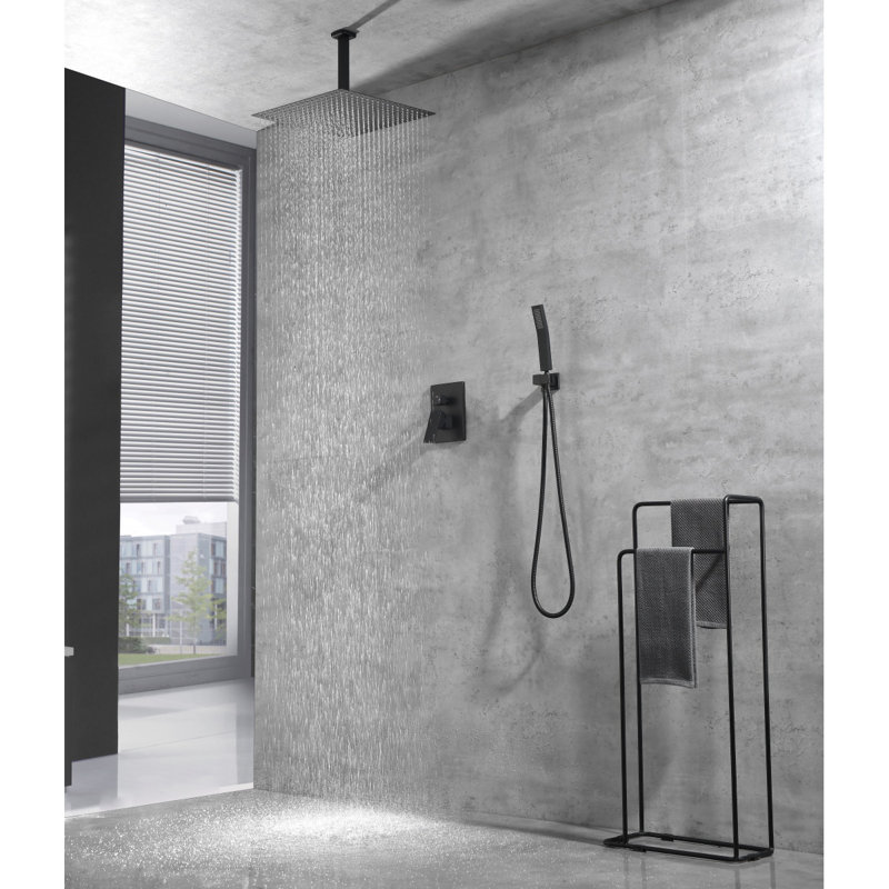 Ceiling Mounted Shower System Combo Set With Handheld And 16"Shower Head