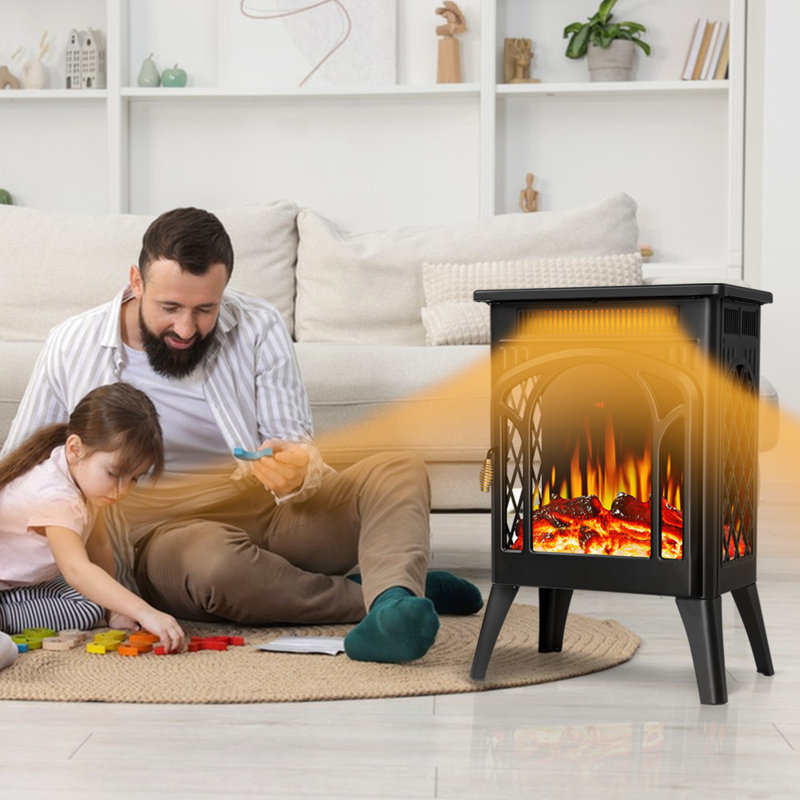  17" Cathedral Electric Fireplace, 1500W Heater With Realistic Dancing Flames, 4 Flame Colors, Remote Control, Overheat Protection, For Indoor Home, Office, Living Room