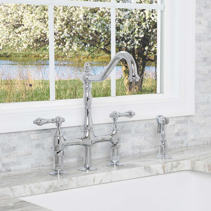 Chevington Kitchen Faucet with Side Spray, Chrome