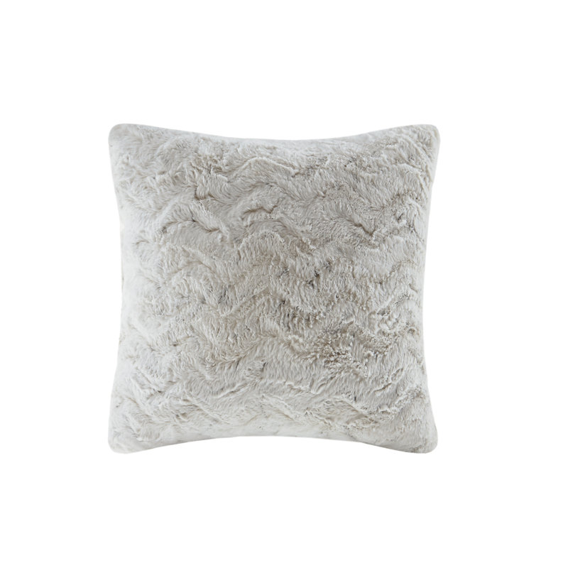 Snow Leopard Faux Fur 20" x 20" Square Throw Pillow