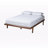 Solid Wood mid-century modern design, Full Platform Bed, Ash Walnut 56.70'' W X 76.2'' L X 12.80'' H-1417879523