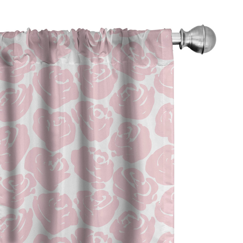 Floral Semi-Sheer Rod Pocket Curtain Panels, 28" x 63"