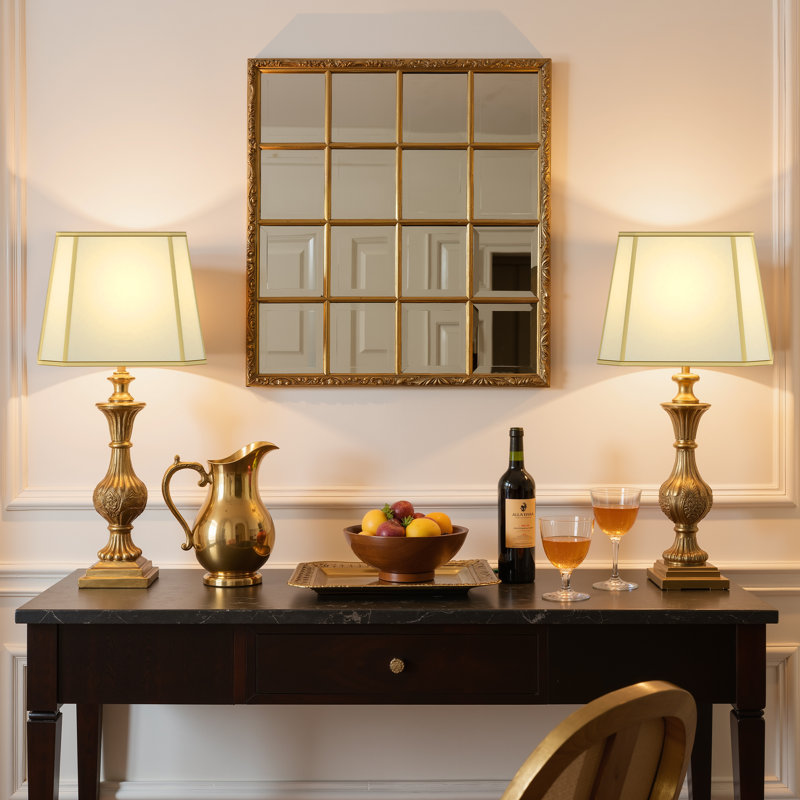 Abat-jour géométrique en tissu avec harpe pour lampe de table 11 po
