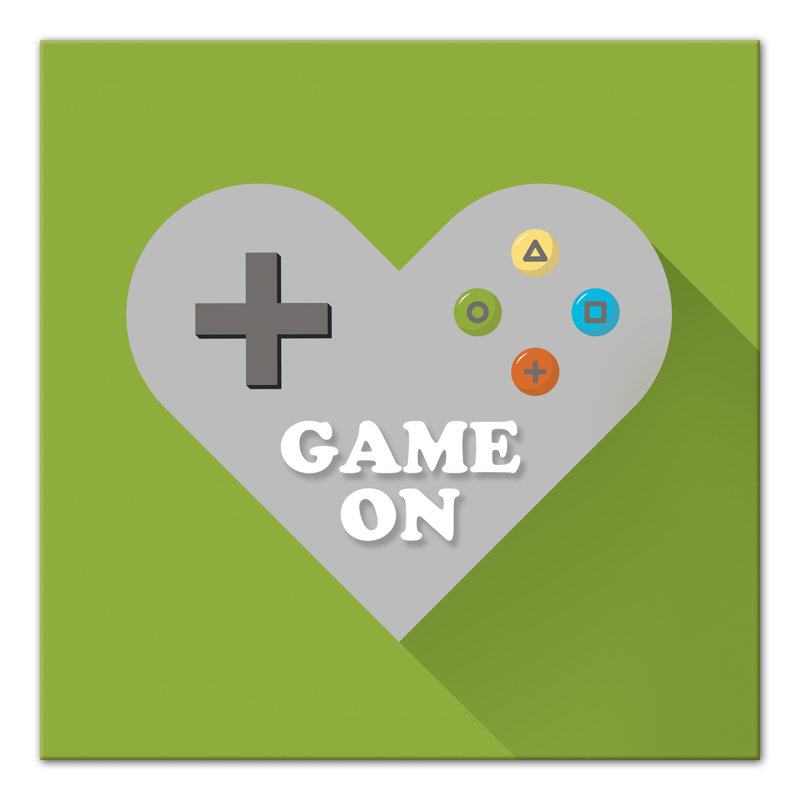 « game on cardiaque controller », art sur toile Arlyn, H 12 po x l 12 po x P 1,25 po