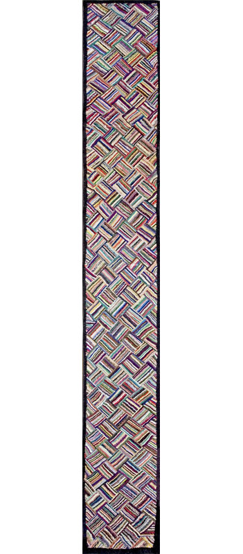 Antique American Hooked Hallway Runner Rug