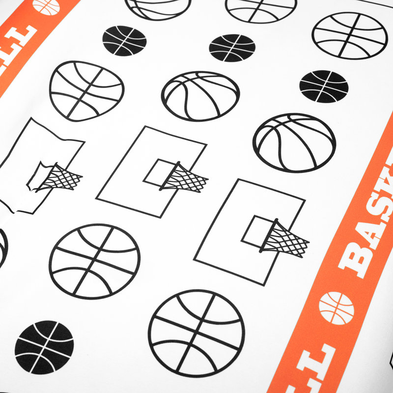 Twin Black and Orange Reversible Microfiber Basketball Comforter