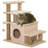 Adjustable Height Cat Stairs with Scratching Post for Sofa, Beige