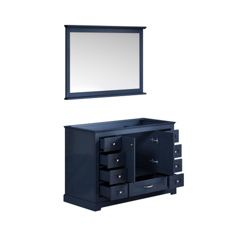 Meuble-lavabo simple.  et miroir, Bleu marine