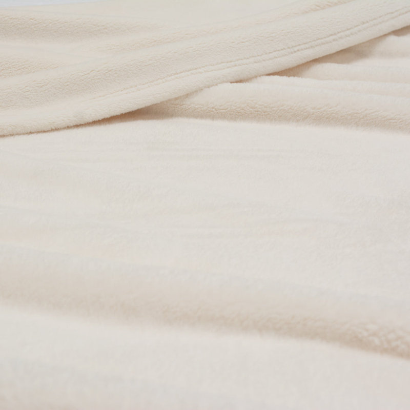 Ultra-Plush Ivory Machine Washable Throw Blanket