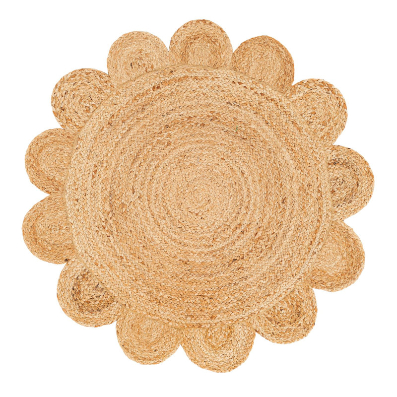 Cosner Hand Braided Area Rug, Round 3'1"