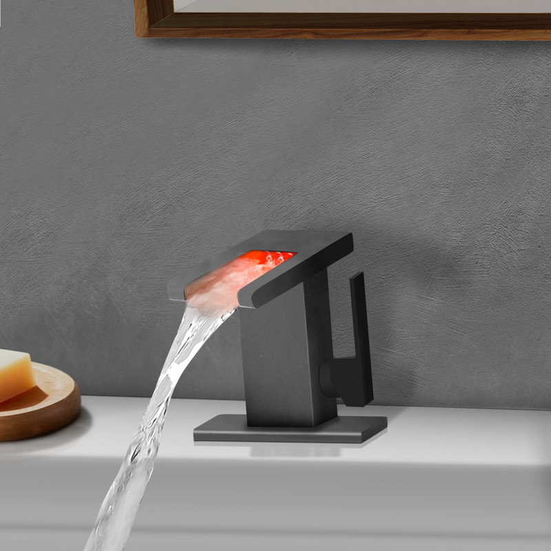 Robinet de salle de bain à un trou, Noir mat