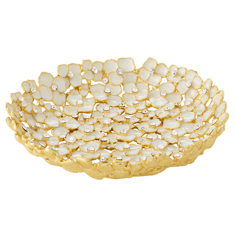 Dogwood Metal Decorative Bowl