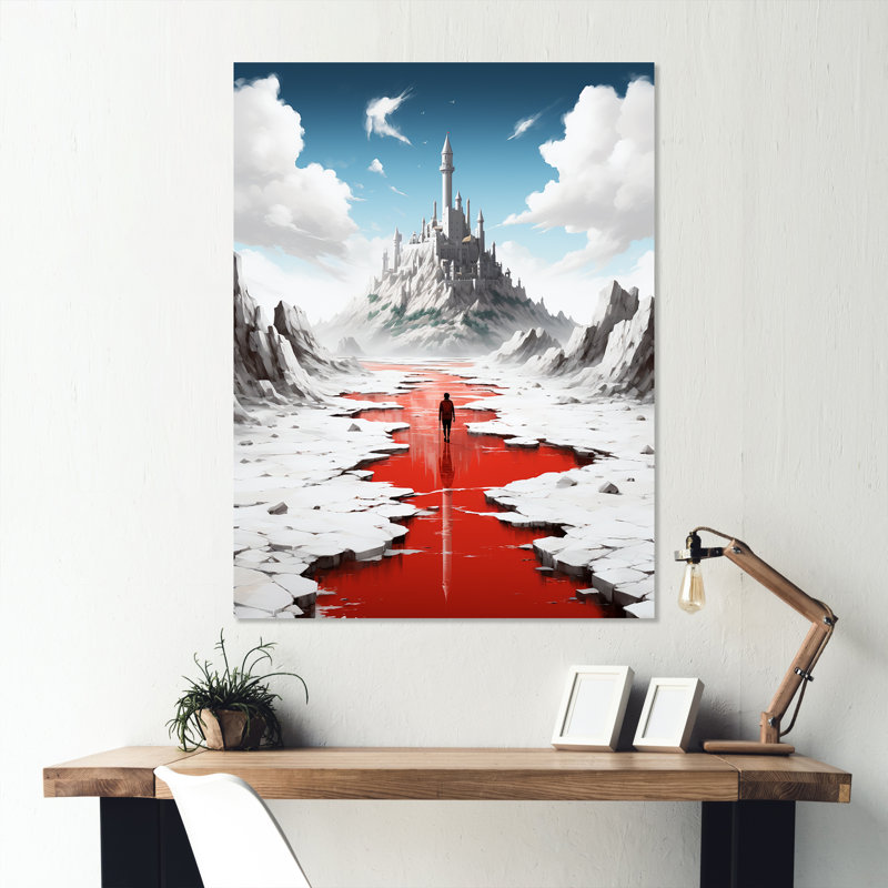 Art Deco Castle Gaming Dream - Art mural en métal jeux vidéo, H 20 po x l 12 po x P 1 po