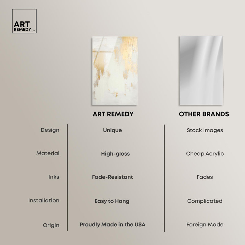 «Golden Luxe», ensemble de duos abstraits en acrylique, art abstrait neutre par Art Remedy, prêt à être accroché