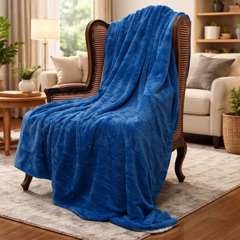 Jeté MPSBL50x60, L 60 po x L 50 po, Bleu