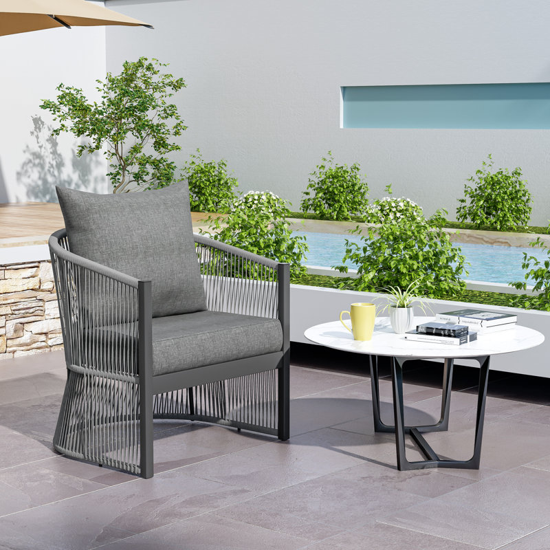 Modern Aluminum Lounge Chair, Gray, Gray