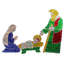 Ensemble de crèche de Noël holographique d'extérieur bleue et verte 3 pièces 53 po