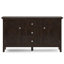 Bedford 54"W Solid Wood Transitional 3-Door Sideboard Buffet with Drawers and Adjustable Shelves