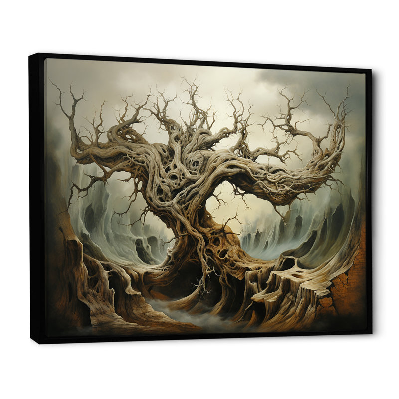 «Tw torsed Roots», impression sur toile, Cadre flottant noir, H 16 po x l 32 po x P 1 po
