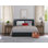 Lit plateforme tapissier Hudson ClickDecor Hudson avec tête de lit touffetée droite, sommier sans sommier, support à lattes en bois facile à assembler