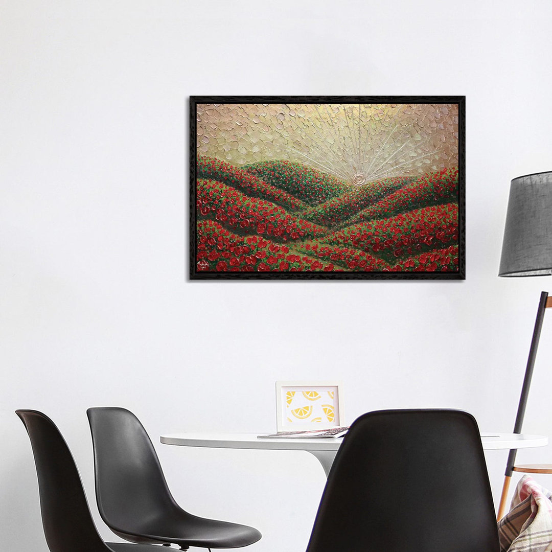 Hidden Hills - Gold Red von Nada Khatib - Galerie-verpackte Leinwand Giclée auf Leinwand