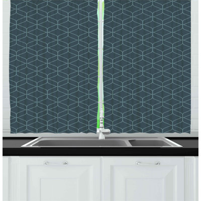 Geometric Pointed Kitchen Curtain