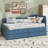 Cozy Twin Size L-Shaped Corduroy Daybed With Upholstered Frame And Dual Storage Drawers-796296405