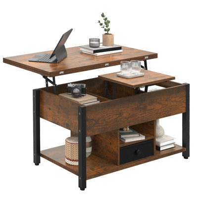 Afeez Lift Top Coffee Table with Storage，Extendable Coffee Table Centre Table for Living Room
