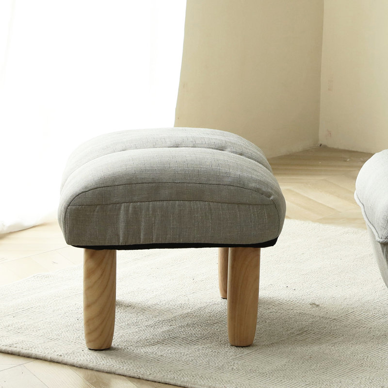 Tabouret à pédales en métal gris rempli de lin, compatible avec et chaise, assemblage, loisirs 20,34 po de profondeur x 16,89 po de largeur 14,15 po de hauteur, 9,14 lb de tabouret en gris, est compatible