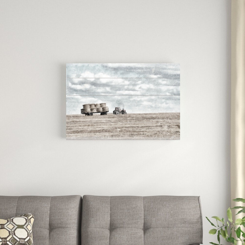 " Farmhouse Tractor " Painting Print, 20" H x 30" W