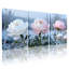 Ensemble de 3 pivoines couvertes de givre sur toile tendue sur toile-381128160
