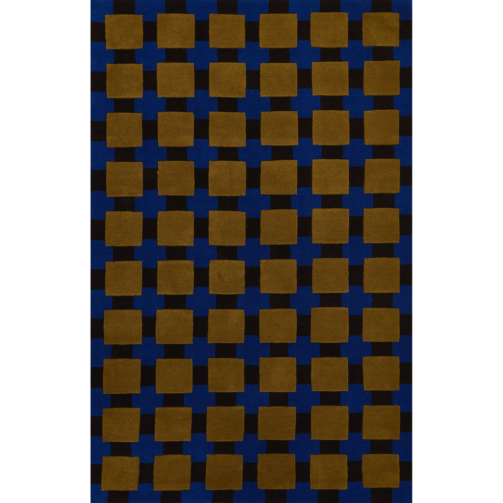 Hand-Tufted Geometric Rug, Rectangle 8' x 10', Blue