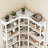 Glass Front Cabinet & Curved Wood Corner Cabinet With Tempered Glass Doors And Shelves (combination)