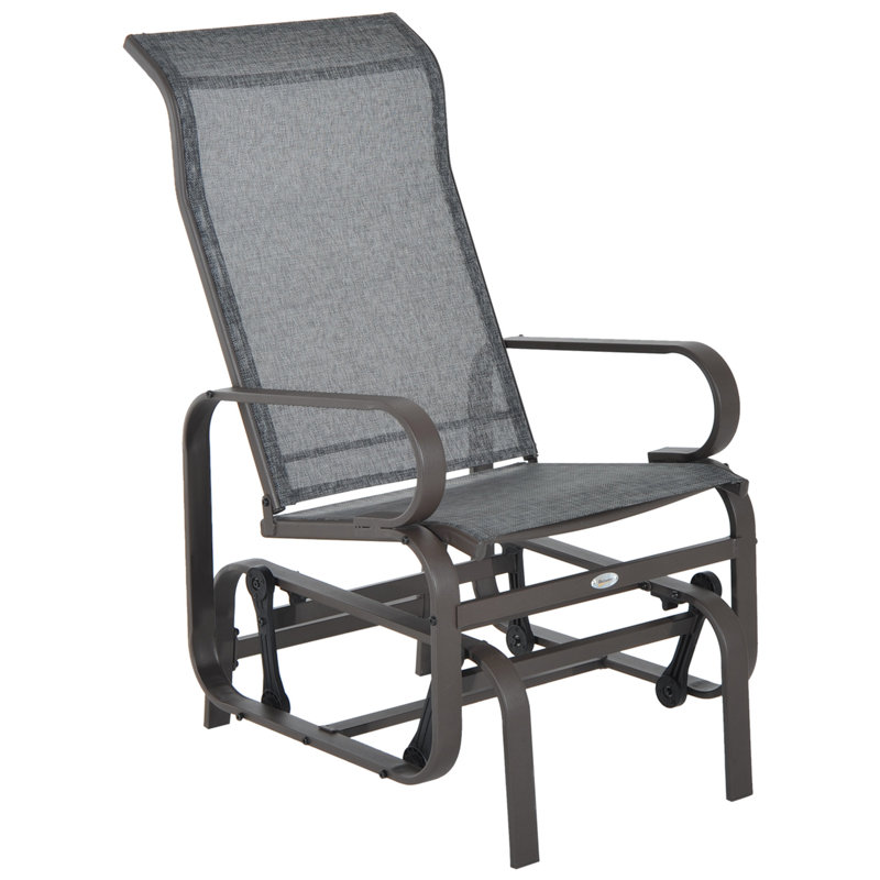 Chaise berçante d'extérieur en métal, Gris, Gris