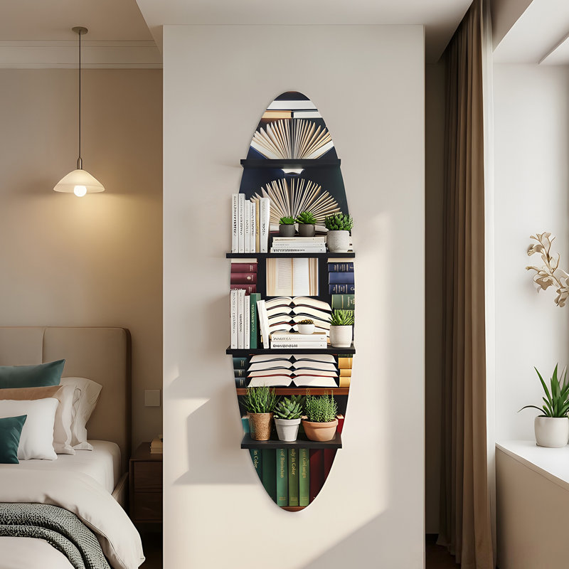Étagère murale de surf de 52 pouces de haut avec surface imprimée