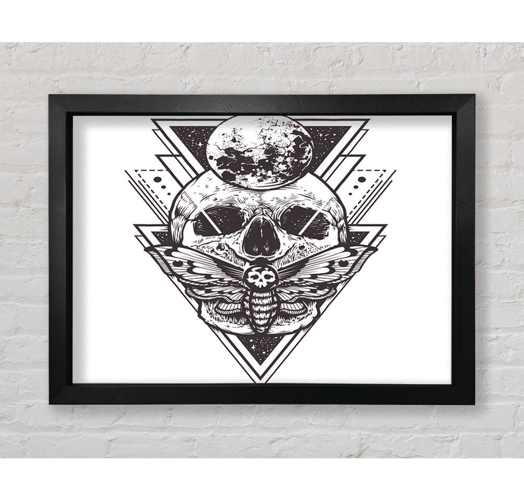 Death Moth Skull Triangles - Einzelne Bilderrahmen Kunstdrucke