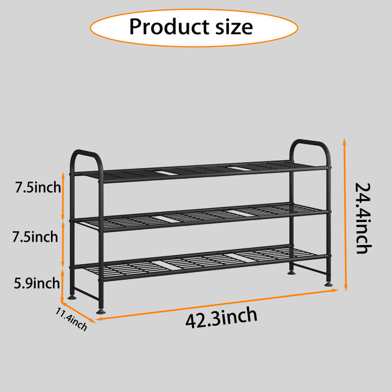 Range-chaussures sur pied à 3 niveaux