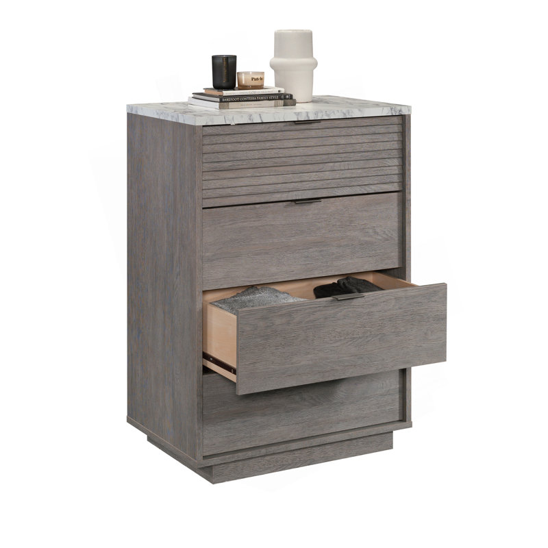 Commode 4 tiroirs, finition brune