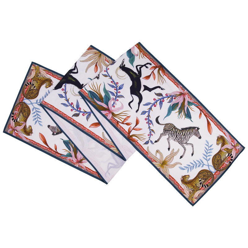 Ardmore 'Sable' Rose Cotton Table Runner, 138" x 16"