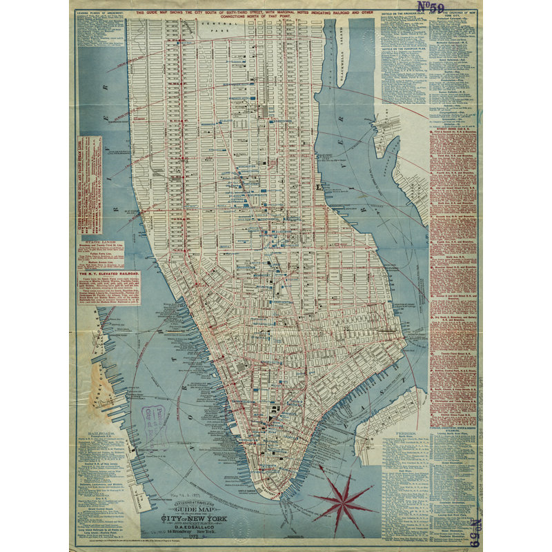 Carte de Manhattan, impression sur toile