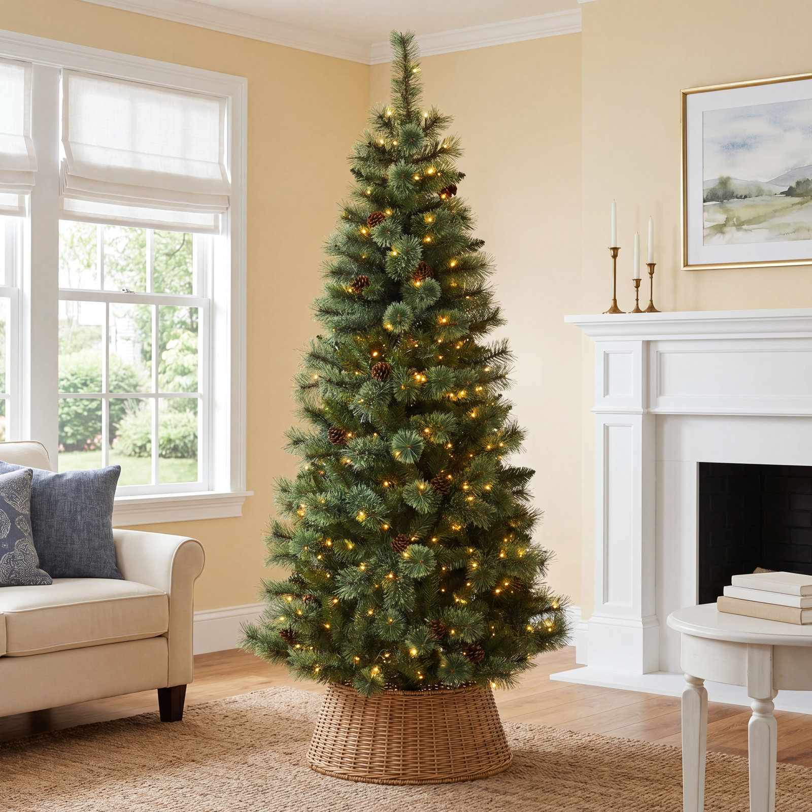 Lighted Artificial Christmas Tree, 6' H
