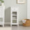 Armoire de rangement de plancher autoportante avec tiroir Jaeden, porte en verre texturé et tablette réglable