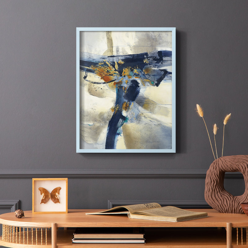 Blast Framed Print - Solid Wood, Blue, 10" H x 8" W