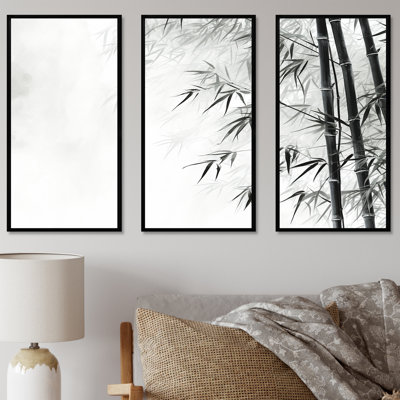 Black And White Wild Bamboo IV - Bamboo Wall Decor Set