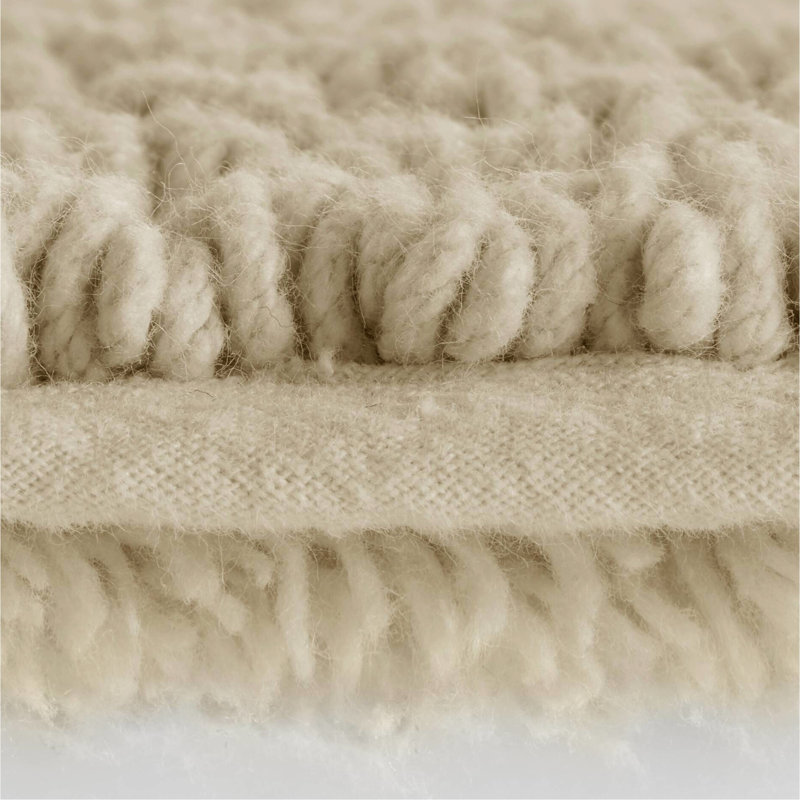 Tapis de bain réversible naturel 17 x 24 po, 3000 g/m², 100 % coton, confortable et antidérapant, à poils moyens de 0,5 po.