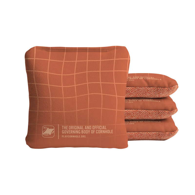 Wavy Grid Synergy Soft Cornhole Bags, Orange