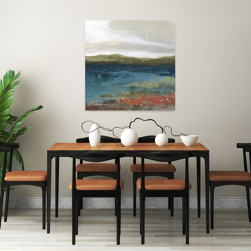 Homestead Harmony, abstrait, paysage moderne contemporain, art mural, H 32 po x l 32 po