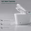 Toilette blanche moderne avec siège de bidet - ouverture / fermeture automatique, capteur de pied, température réglable, lavage hygiénique pour les femmes,